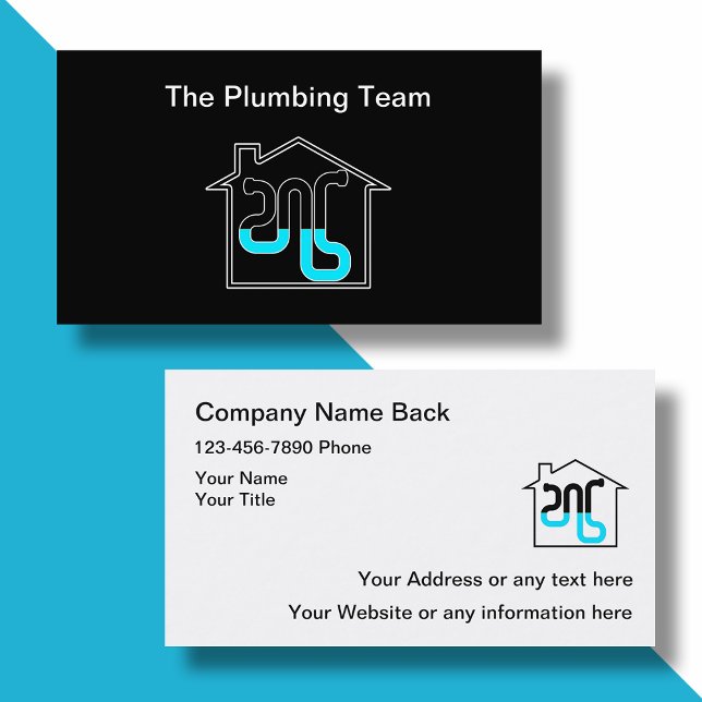 Plumbing Professional Service Team Business Card (Creator Uploaded)