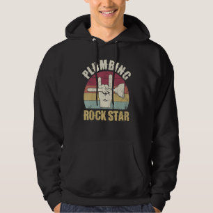 Plumbing rockstar, funny plumber, toilet plunger h hoodie
