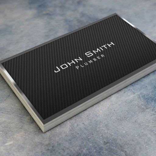 Customizable Black Carbon Fiber Plumbing Business Card