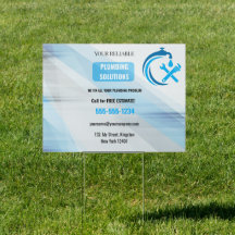 Plumbing Service Blue Water Drop Logo Plumber