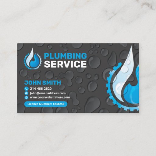 Customizable Plumbing service business card