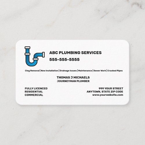 Plumbing Service Business Card