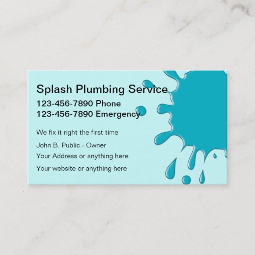 Plumbing Service Business Cards