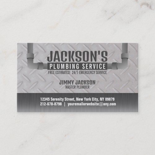 Plumbing Service Business Cards with slogan