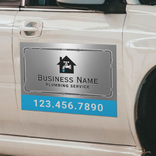 Plumbing Service Faucet Logo Metal Plumber Car Magnet