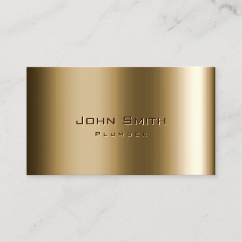 Plumbing Service Metallic Bronze Plumber Business Card