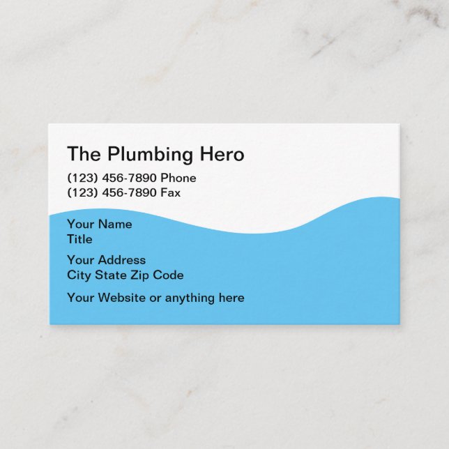 Plumbing Service Modern Business Card (Front)