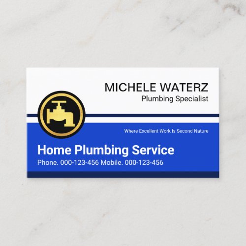 Plumbing Service On Blue Water Layers Business Card