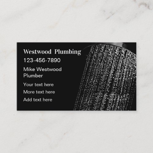 Plumbing Service Shower Theme  Business Card