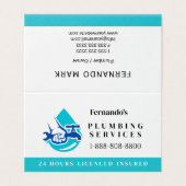 Plumbing Service Water Drop Logo Plumber Business (Outside Unfolded)