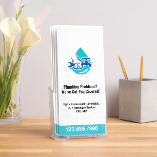 Plumbing Service Water Drop Logo Plumber Business Brochure