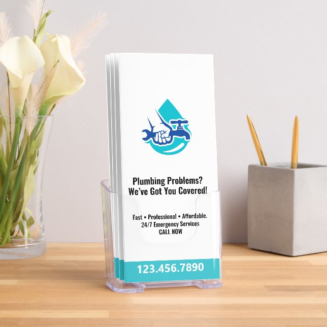 Plumbing Service Water Drop Logo Plumber Business Brochure (Insitu)