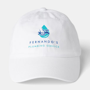 Plumbing Service Water Drop Logo Plumber Business Hat