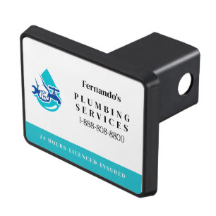 Plumbing Service Water Drop Logo Plumber Business Hitch Cover