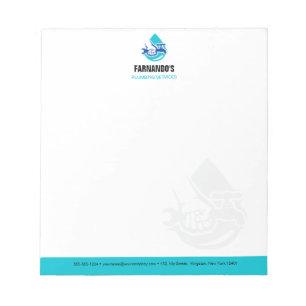 Plumbing Service Water Drop Logo Plumber Business Notepad