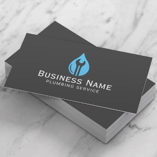 Plumbing Service Water Drop Tool Logo Professional Business Card