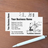 Plumbing Services Cartoon Business Card