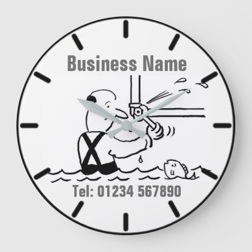 Plumbing Services Cartoon Clock