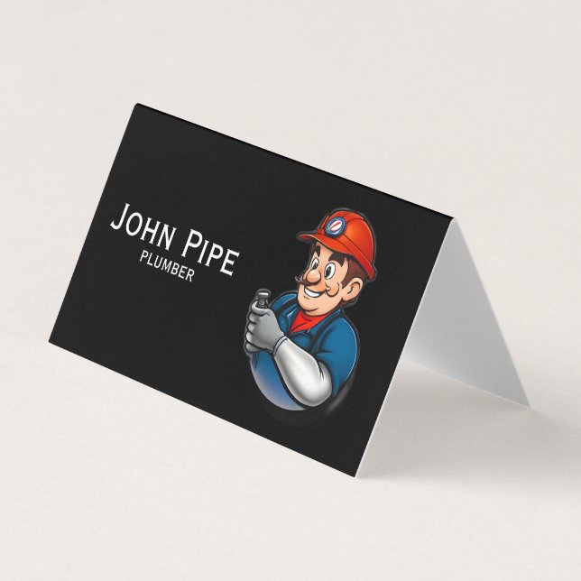 plumbing services logo business card (Front)