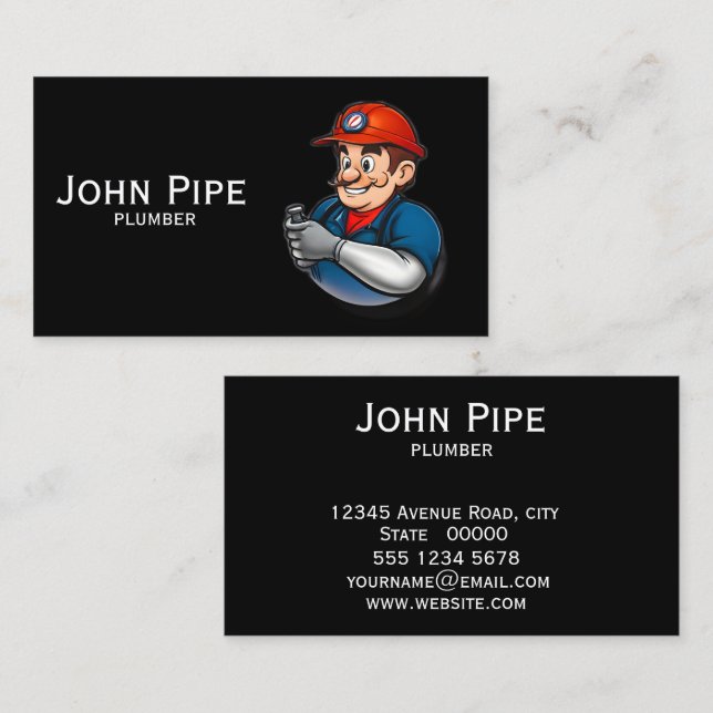 plumbing services logo business card (Front/Back)