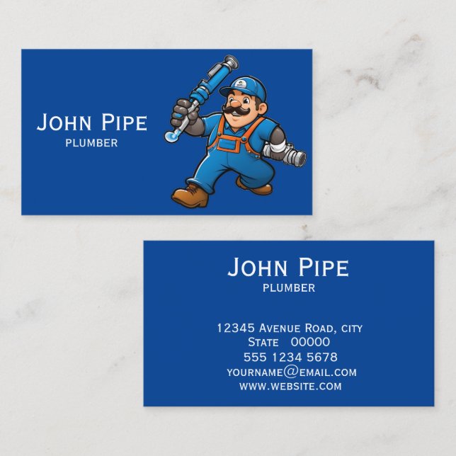 plumbing services logo business card (Front/Back)