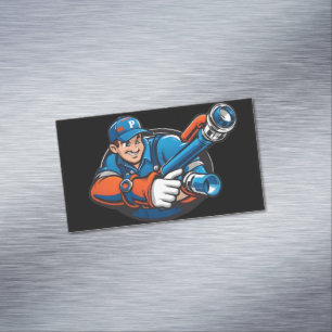 plumbing services logo business card magnet