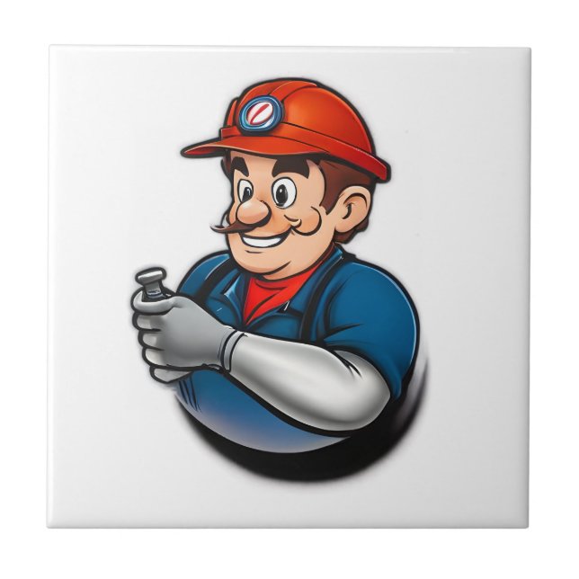 plumbing services logo ceramic tile (Front)