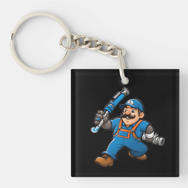 plumbing services logo keychain (Front)