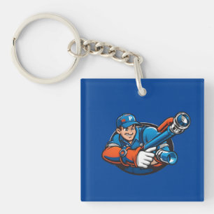 plumbing services logo keychain