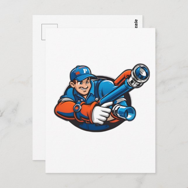 plumbing services logo postcard (Front/Back)