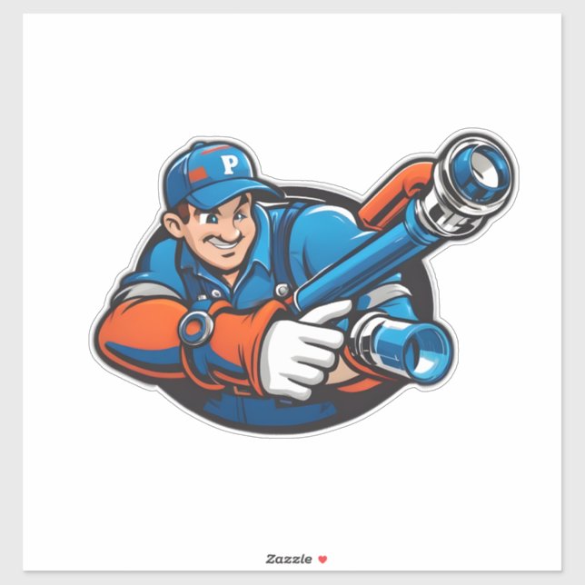 plumbing services logo sticker (Sheet)