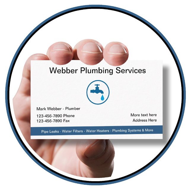 Plumbing Services Modern Logo Template Business Card (Creator Uploaded)