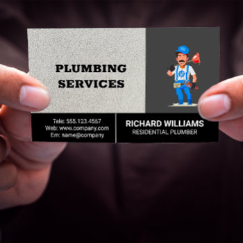 Plumbing Services | Plumber Man Business Card by lovely_businesscards at Zazzle