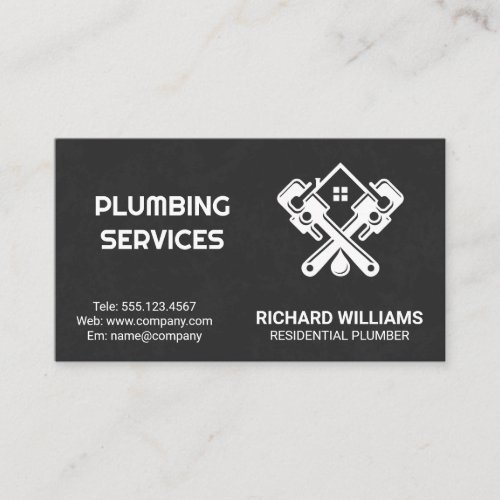 Plumbing Services  Plumber Wrench Logo Business Card