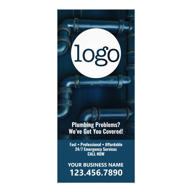 Plumbing Services - Small Business Plumber Modern Rack Card (Front)