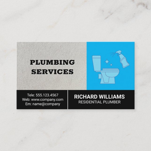 Plumbing Services | Toilet and Spray Business Card (Front)
