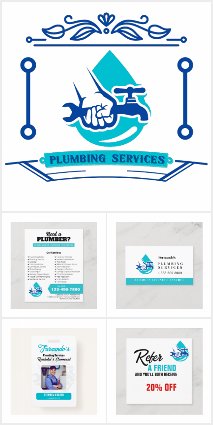 Plumbing Services Water Drop Logo Plumber Business