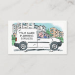 Plumbing Services with Name on Company Van Business Card