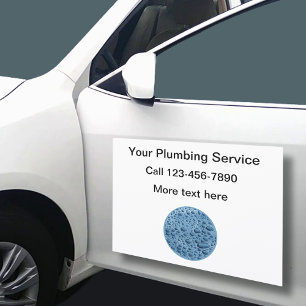 Plumbing Theme Logo Mobile Car Magnets