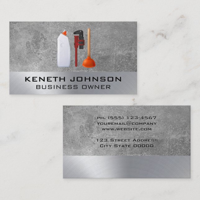 Plumbing Tools and Services Business Card (Front/Back)