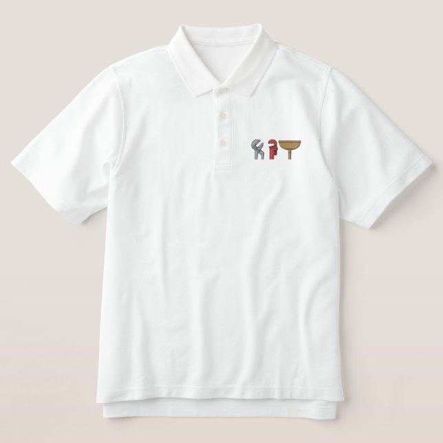 Plumbing Tools Topper Embroidered Polo Shirt (Design Front)