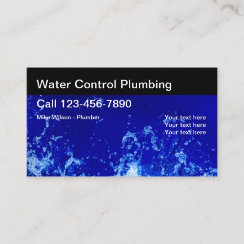 Plumbing Water Splashing Design Business Card