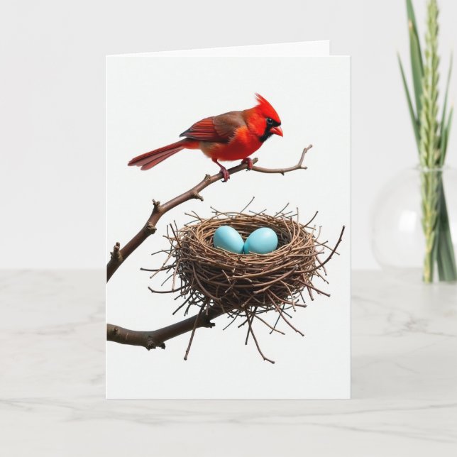 Plume Bird Nest Scene Card (Front)