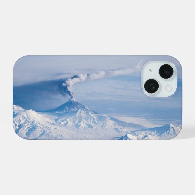 Plume Emanating From Kliuchevskoi Volcano. iPhone 15 Case (Back Horizontal)