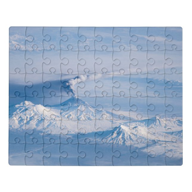 Plume Emanating From Kliuchevskoi Volcano. Jigsaw Puzzle (Puzzle Horizontal)
