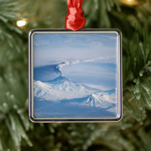 Plume Emanating From Kliuchevskoi Volcano. Metal Ornament