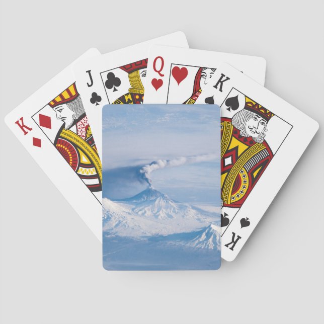 Plume Emanating From Kliuchevskoi Volcano. Poker Cards (Back)