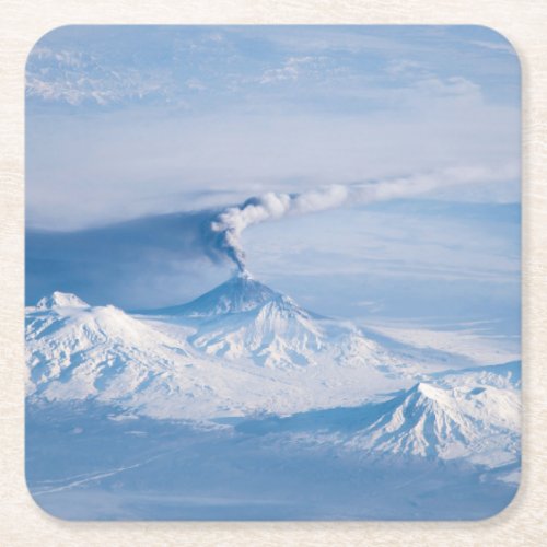 Plume Emanating From Kliuchevskoi Volcano Square Paper Coaster
