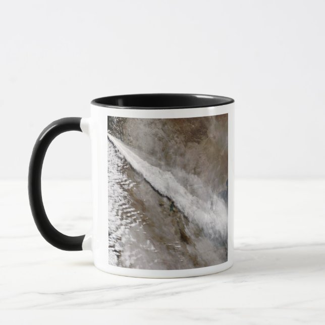 Plume from eruption of Chaiten volcano, Chile Mug (Left)