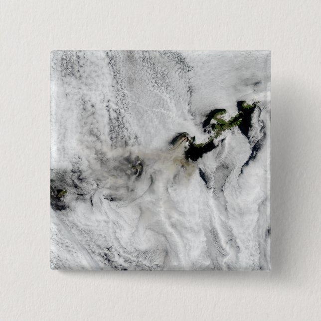Plume from Okmok Volcano, Aleutian Islands 2 Pinback Button (Front)